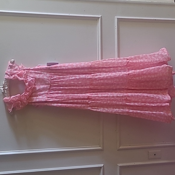 NEW Chelsea28 Ruffle Midi Dress, Size S, Color: Pink Falling Leaves - Picture 7 of 11